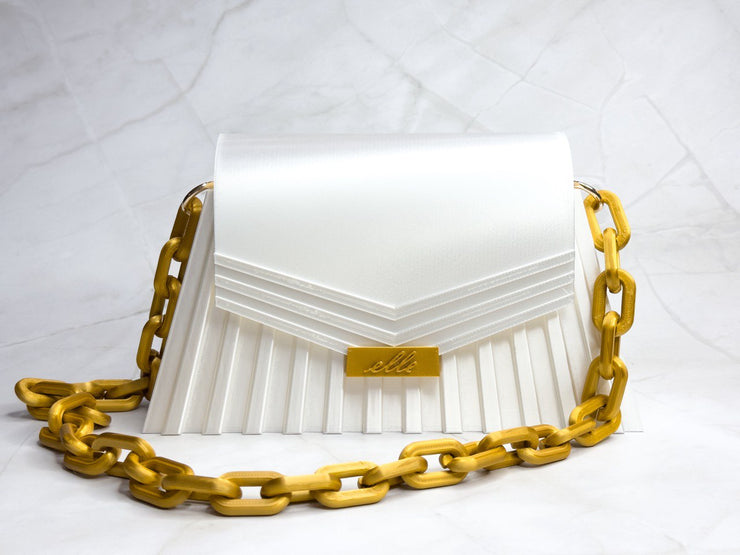 Borsa Atene Bianco Perla/Oro